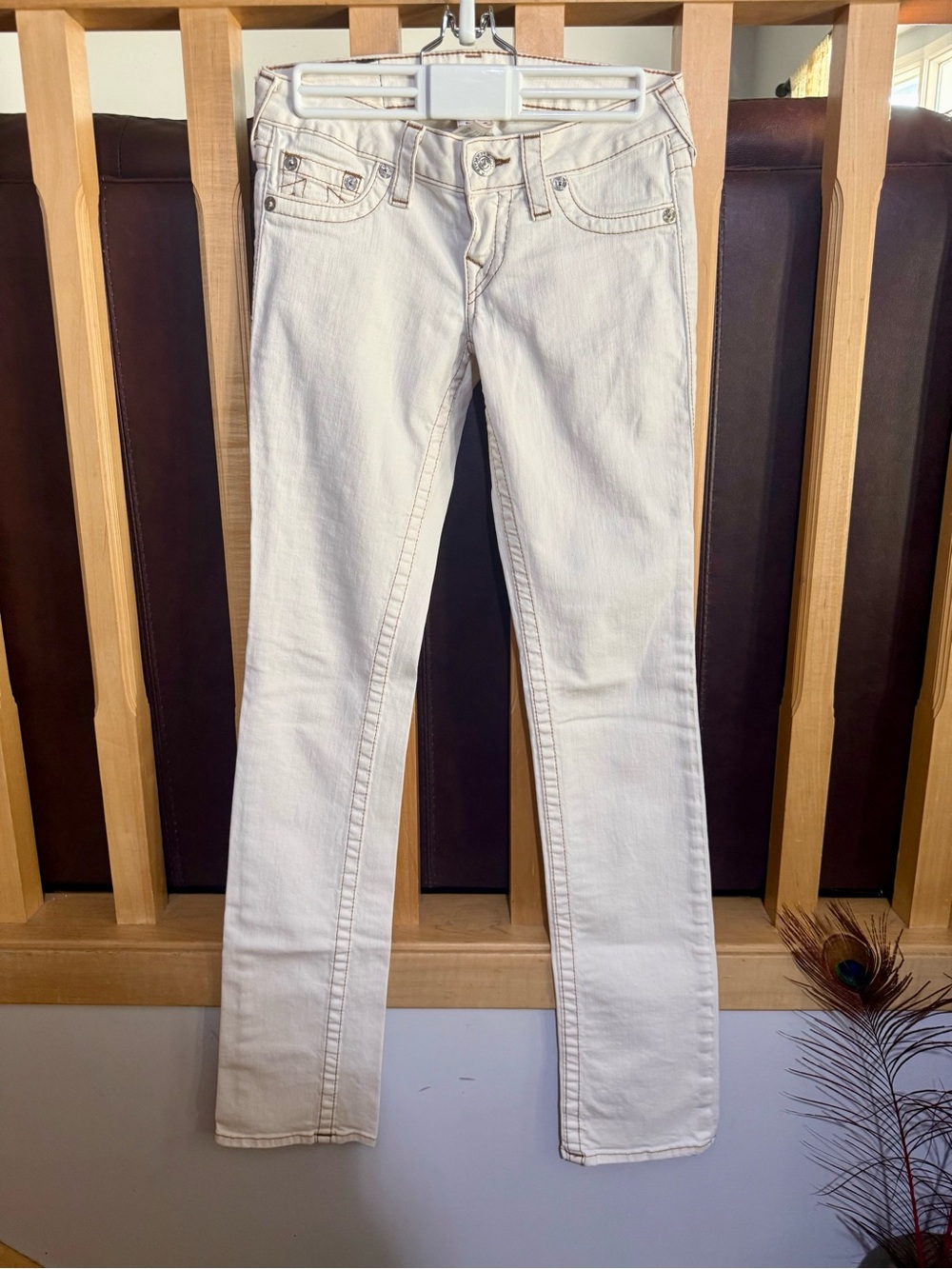 True Religion Women's Skinny White Jeans
